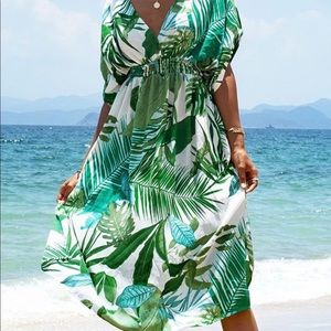 Midi Tropical Beach Dress. NWT
